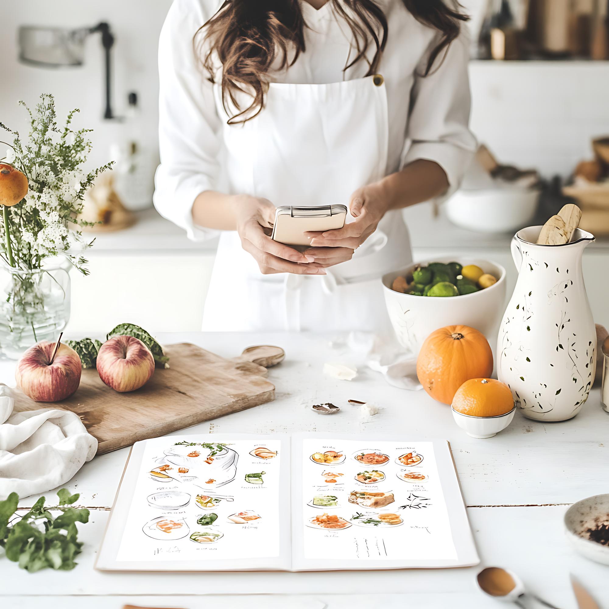 Tavolo con ricette personalizzate e appunti
